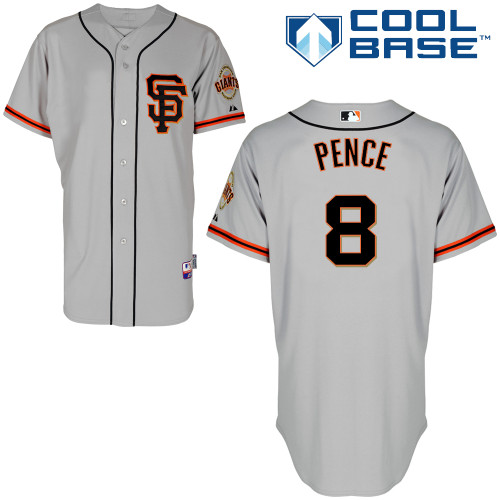 Hunter Pence #8 MLB Jersey-San Francisco Giants Men's Authentic Road 2 Gray Cool Base Baseball Jersey